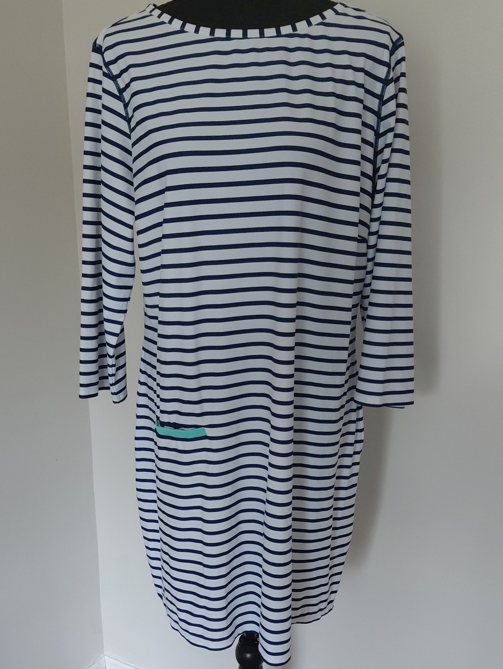 Cabana Life Navy Stripe Shift Dress UPF 50+ NWOT SIZE XL Travel Resort Beachwear